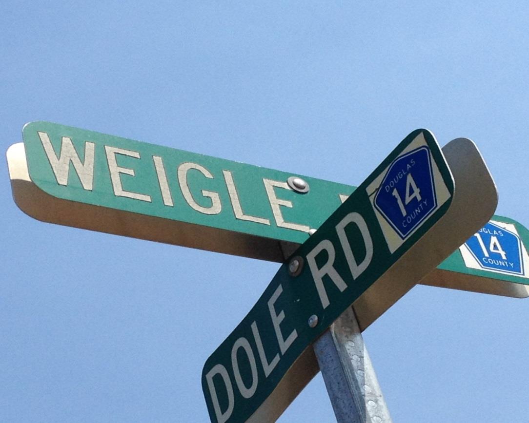 Figure 11 · Street Sign near our house at Myrtle Creek.