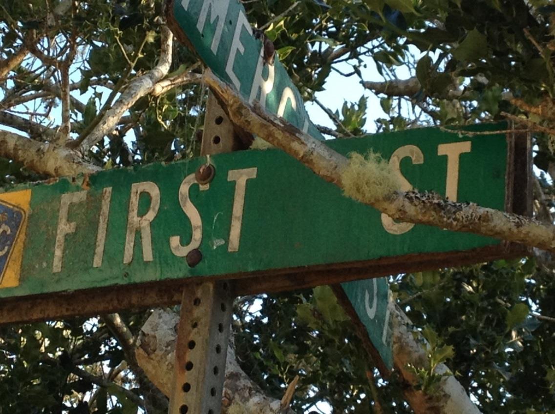 Figure 16 · Street sign near our house Gardiner, Oregon, First, and Commercial.